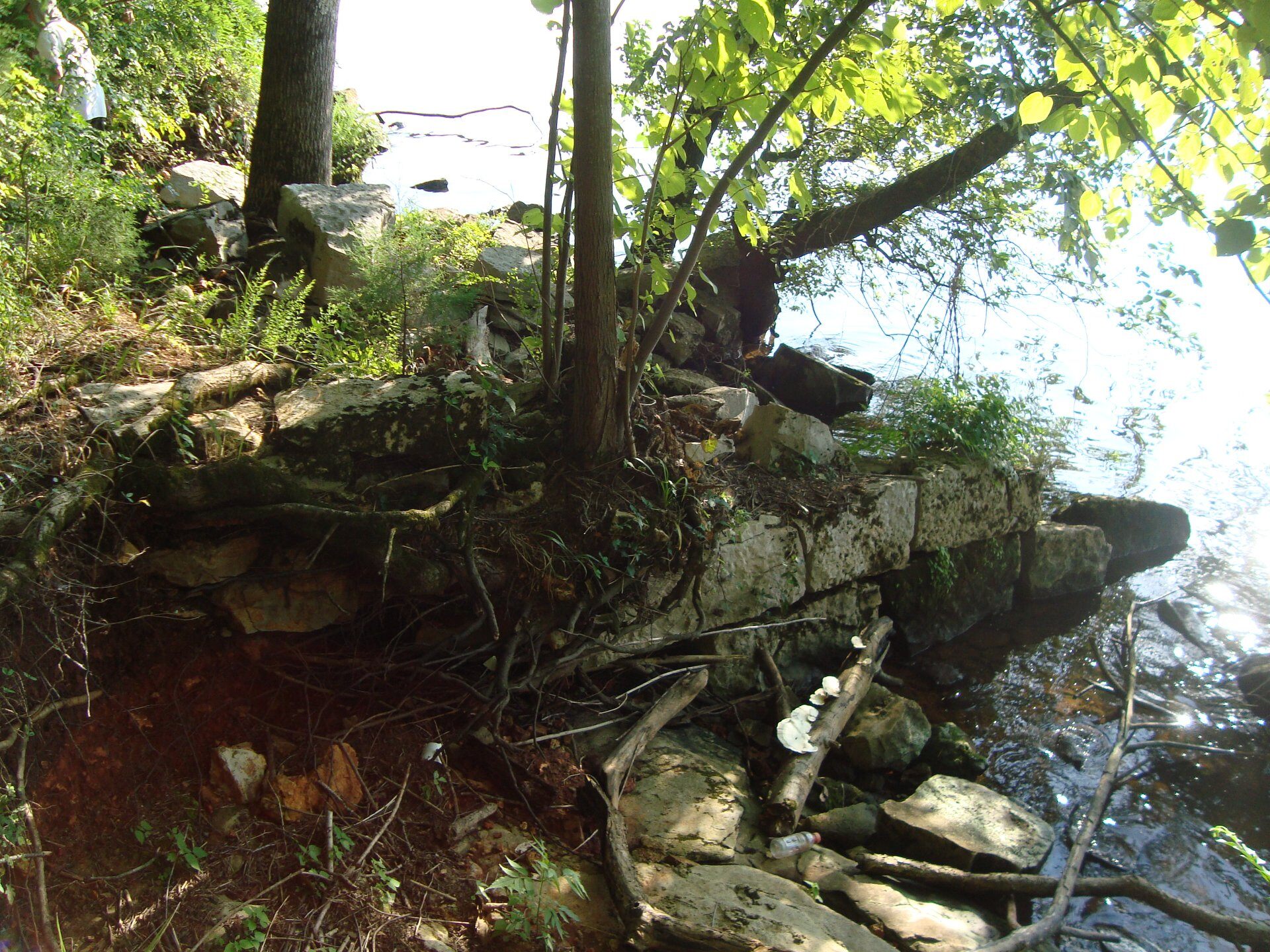 Tuscumbia Landing - These cut stones are what remains of the wharf at Tuscumbia Landing in Alabama.